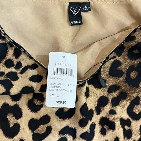 Windsor Leopard Print Satin Slip Mini Skirt Brown Tan Animal Print NWT L - Picture 7 of 10